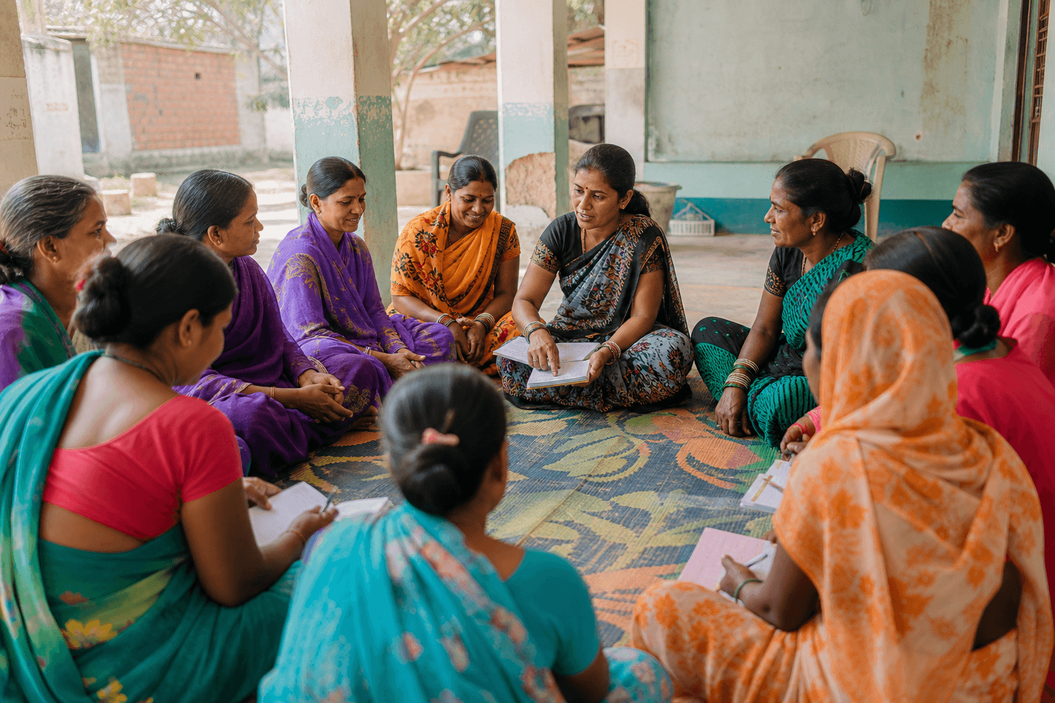 Indian women self-help group meeting